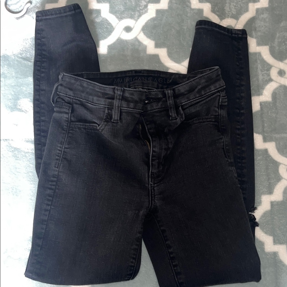 American Eagle Outfitters Women's Dark Gray Skinny Jeans